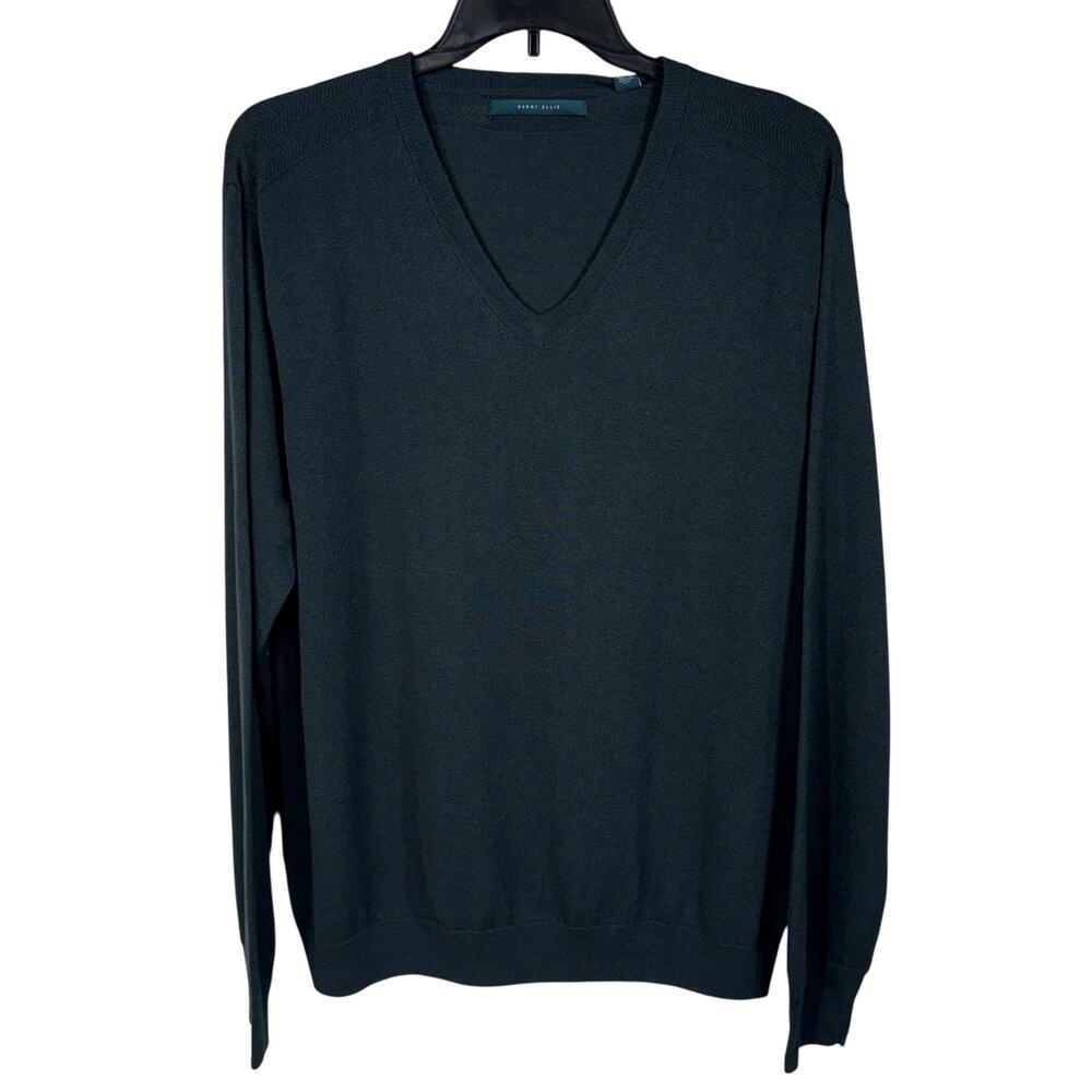 Perry Ellis Mens XX-Large Sweater Pullover V-Neck Stretch Long Sleeve Wool Blend